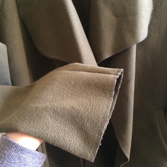 Dark Olive Green long open cardigan - Picture 5 of 6